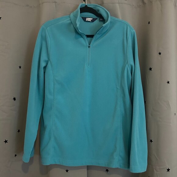 Lands Ends NWOT L Women's Fleece Quarter Zip Pullover - Picture 1 of 4